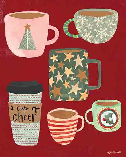 Katie Doucette KD140 - KD140 - Cups of Cheer - 12x16 Christmas, Holidays, Winter, Kitchen, Coffee, Coffee Cups, Coffee Mugs from Penny Lane