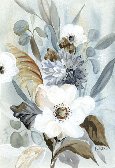 Kelley Talent KEL354 - KEL354 - Cottage Bouquet I - 12x18 Flowers, White Flowers, Blue & White, Rustic, Fall, Blooms, Cottage Bouquet from Penny Lane