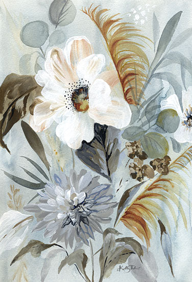 Kelley Talent KEL355 - KEL355 - Cottage Bouquet II - 12x18 Flowers, White Flowers, Blue & White, Rustic, Fall, Blooms, Cottage Bouquet from Penny Lane