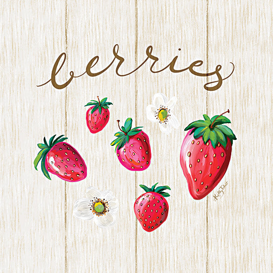 Kelley Talent KEL368 - KEL368 - Berries - 12x12 Kitchen, Strawberries, Fruit, Berries, Typography, Signs, Wood Slats, Summer from Penny Lane