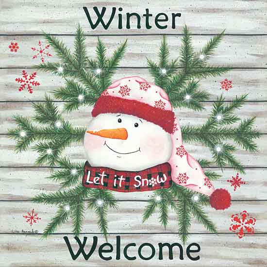 Lisa Kennedy KEN1085 - KEN1085 - Welcome Snowflake - 12x12 Winter Welcome, Let It Snow, Snowman, Pine Branches, Snowflakes, Signs from Penny Lane