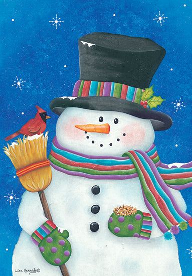 Lisa Kennedy KEN1097 - KEN1097 - Snowman with Broom - 12x18 Snowman, Scarf, Cardinal, Broom, Mittens from Penny Lane