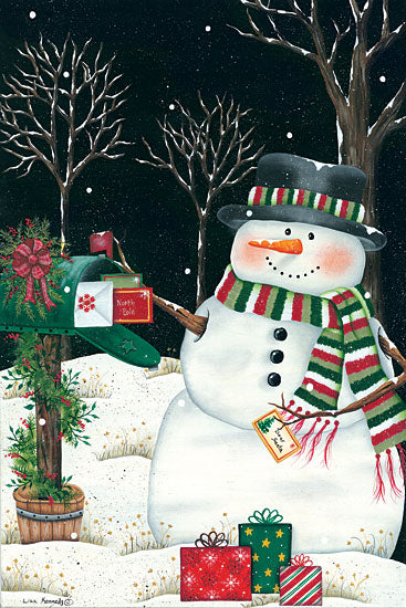 Lisa Kennedy KEN1150 - KEN1150 - Mailbox & Snowman - 12x18 Mailbox, Snowman, Winter, Christmas, Presents, Decorations from Penny Lane