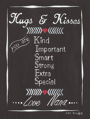 KEN1230 - Chalkboard Hugs & Kisses - 12x16