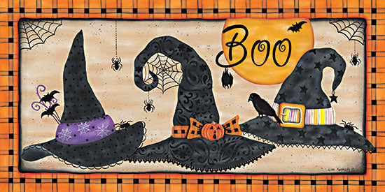 Lisa Kennedy KEN1263 - KEN1263 - Three Witch Hats - 18x9 Halloween, Witch's Hats, Spiders, Moon, Boo, Typography, Signs, Textual Art, Black Crow from Penny Lane
