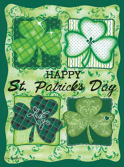 Lisa Kennedy KEN1289 - KEN1289 - Four Shamrocks - 12x16 St. Patrick's Day, Happy St. Patrick's Day, Typography, Signs, Textual Art, Shamrocks, Patterns from Penny Lane