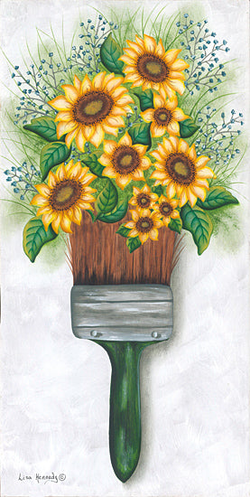 Lisa Kennedy KEN1311 - KEN1311 - Sunflower Strokes - 9x18 Whimsical, Flowers, Sunflowers, Paintbrush, Fall, Fall Flowers, Greenery from Penny Lane