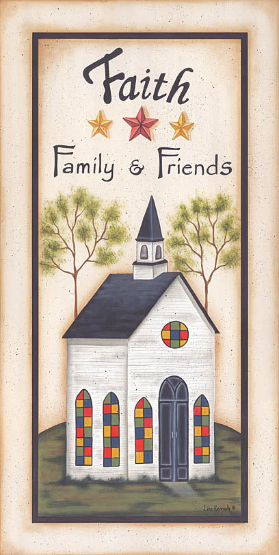 Lisa Kennedy KEN486B - Faith Family & Friends - Church, Faith, Trees, Barn Stars, Sign from Penny Lane Publishing