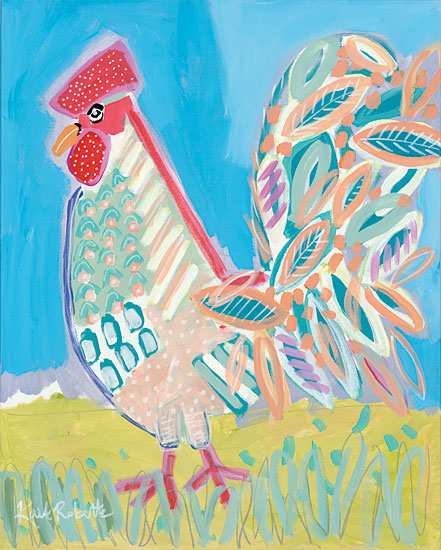 Kait Roberts KR305 - KR305 - Linus    - 12x16 Abstract, Rooster, Farm Animal from Penny Lane