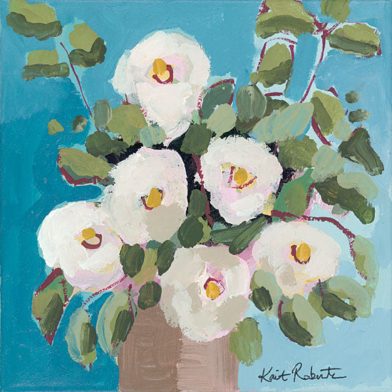 Kait Roberts KR407 - KR407 - I Get Butterflies - 12x12 Abstract, Flowers, White Flowers, Vase from Penny Lane