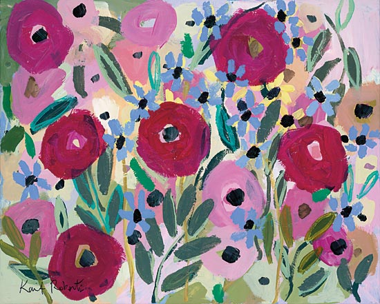 Kait Roberts KR507 - KR507 - Welcome to the Garden - 16x12 Flowers, Abstract, Pink and Purple Flowers from Penny Lane