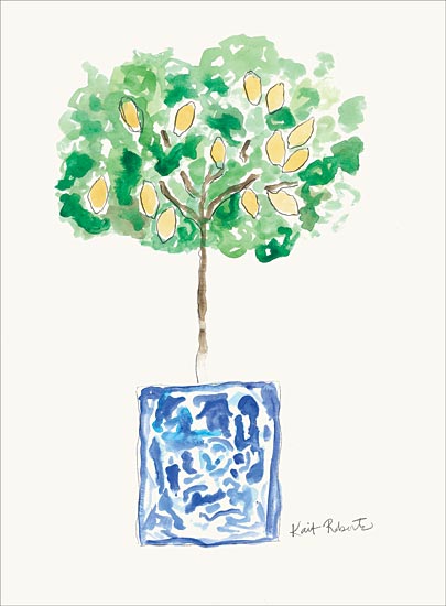 Kait Roberts KR515 - KR515 - Sweet Tea with Lemon - 12x16 Lemon Tree, Potted Tree, Abstract from Penny Lane