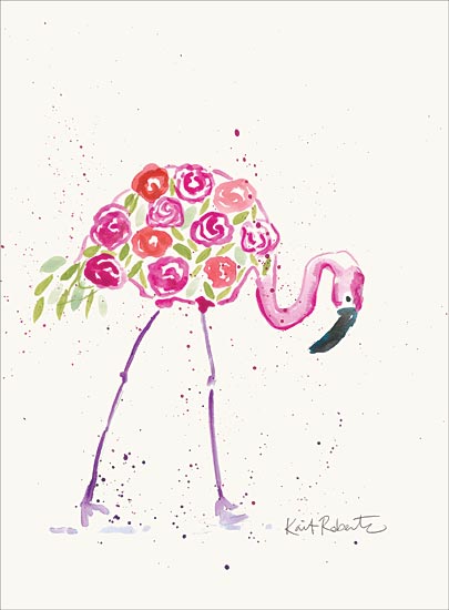 Kait Roberts KR520 - KR520 - Her Name was Rose - 12x16 Flamingo, Flowers, Whimsical from Penny Lane