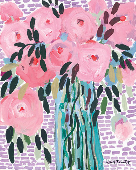 Kait Roberts KR526 - KR526 - Afternoon Look - 12x16 Flowers, Vase, Pink Flowers, Abstract, Patterns from Penny Lane