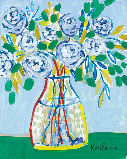 Kait Roberts KR531 - KR531 - It's Not Goodbye - 12x16 Flowers, Blue Flowers, Vase, Abstract from Penny Lane