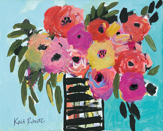 Kait Roberts KR533 - KR533 - Life is Messy, But So Am I - 16x12 Flowers, Rainbow Colors, Vase, Abstract from Penny Lane