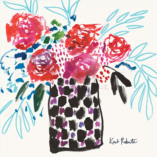 Kait Roberts KR562 - KR562 - Polka Dots & Picnics - 12x12 Flowers, Bouquet, Vase, Abstract, Modern from Penny Lane