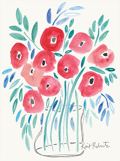 Kait Roberts KR569 - KR569 - Poppin' Poppies - 12x16 Flowers, Vase, Bouquet, Abstract, Modern from Penny Lane