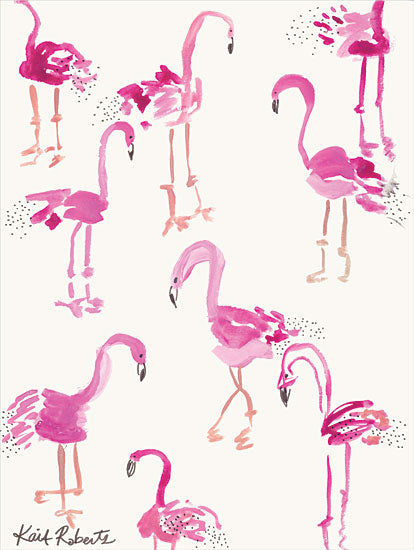Kait Roberts KR650 - KR650 - Pink and Polka-Dots - 12x16 Flamingoes from Penny Lane
