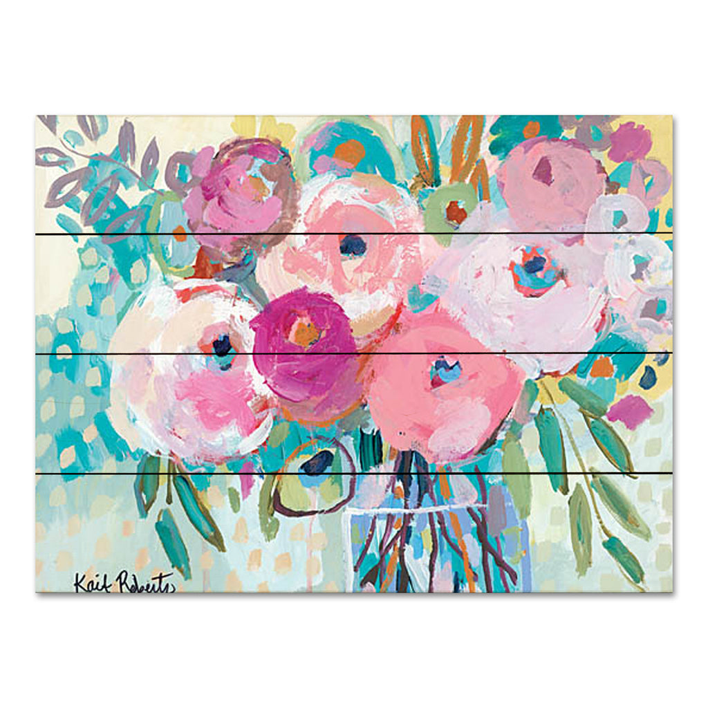 Kait Roberts KR669PAL - KR669PAL - Bloom Where You are Planted - 16x12 Abstract, Flowers, Bouquet, Bright Colors, Vase, Eclectic, Contemporary from Penny Lane