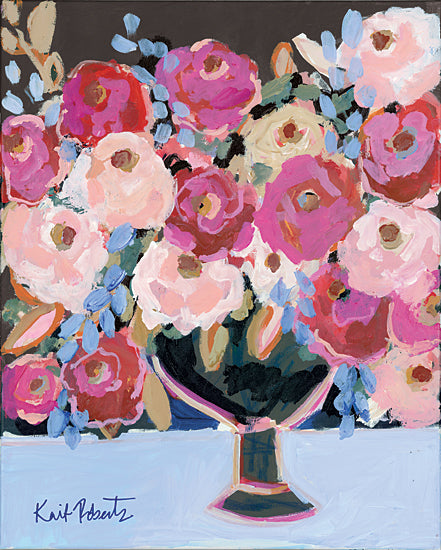 Kait Roberts KR681 - KR681 - Bloom Through the Dark - 12x16 Abstract, Vase, Pink Flowers, Flowers from Penny Lane
