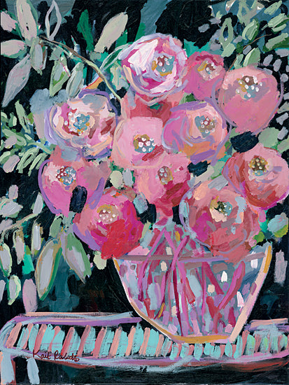 Kait Roberts KR682 - KR682 - Entryway Bouquet  - 12x16 Abstract, Flowers, Vase, Pink Flowers, Blooms, Bouquet, Blossoms from Penny Lane