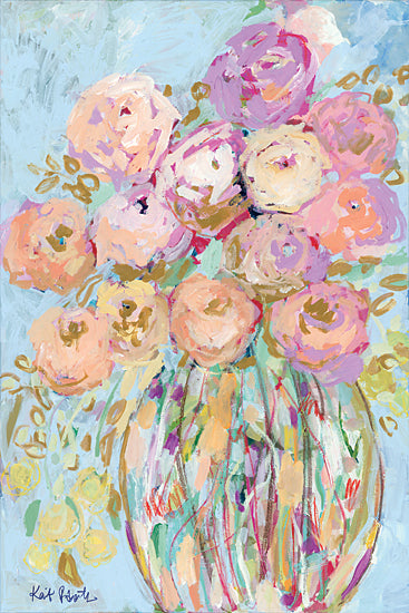 Kait Roberts KR686 - KR686 - After Everything, She Still Bloomed - 12x18 Flowers, Pink and Peach Flowers, Bouquet, Vase, Abstract, Blooms from Penny Lane