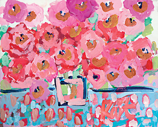 Kait Roberts KR708 - KR708 - Electric Bloom - 16x12 Abstract, Pink Flowers, Flowers, Vase, Contemporary from Penny Lane