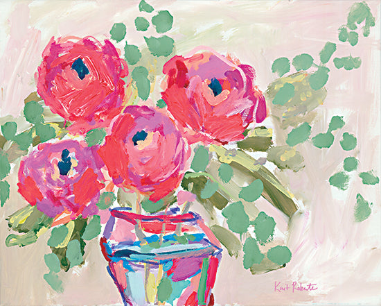 Kait Roberts KR709 - KR709 - Blooms for Kimberly - 16x12 Abstract, Pink Flowers, Flowers, Vase, Contemporary from Penny Lane