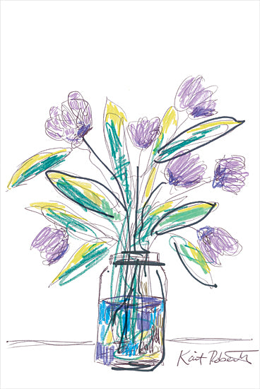 Kait Roberts KR714 - KR714 - Electric Tulips - 12x18 Abstract, Purple Flowers, Vase, Boutique, Blooms, Botanical from Penny Lane
