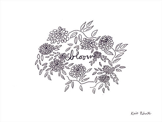 Kait Roberts KR723 - KR723 - Bloom, Bloom, Bloom  - 16x12 Flowers, Sketch, Black & White from Penny Lane