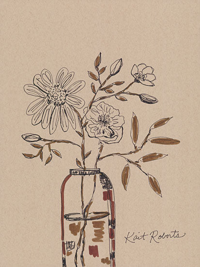 Kait Roberts KR726 - KR726 - Time Makes Us Grow - 12x16 Flowers, Jar, Sketch, Primitive from Penny Lane