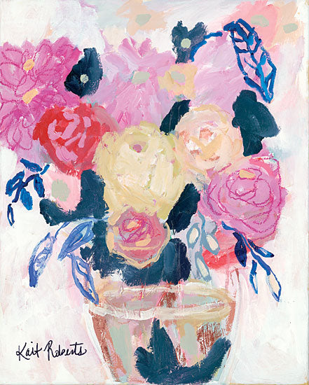Kait Roberts KR785 - KR785 - It All Turned Out Better Than Expected - 12x16 Abstract, Flowers, Pink Flowers, Bouquet, Blooms, Botanical, Vase from Penny Lane