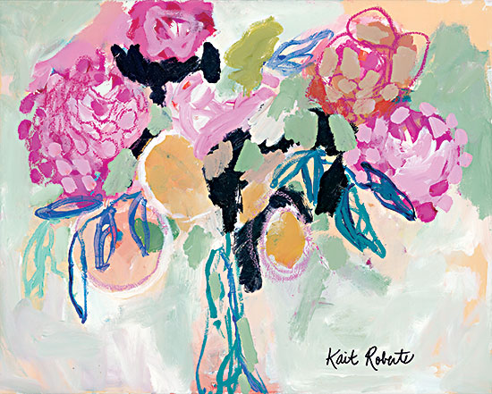 Kait Roberts KR787 - KR787 - Sunday Mornings - 16x12 Abstract, Flowers, Pink Flowers, Bouquet, Blooms, Botanical, Vase from Penny Lane