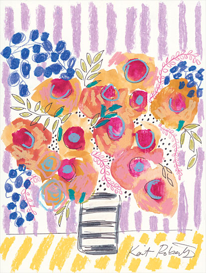 Kait Roberts KR789 - KR789 - Peach Poppies - 12x16 Peach Poppies, Poppies, Abstract, Flowers, Vase, Bouquet, Contemporary from Penny Lane