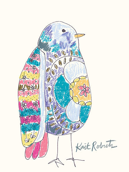Kait Roberts KR803 - KR803 - Janice the Bird - 12x16 Birds, Retro, Seventies, Abstract, Nostalgia from Penny Lane