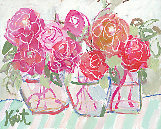 Kait Roberts KR807 - KR807 - Delight in Blooms - 16x12 Abstract, Flowers, Pink Flowers, Vases, Bouquets, Blooms, Botanicals, Contemporary from Penny Lane