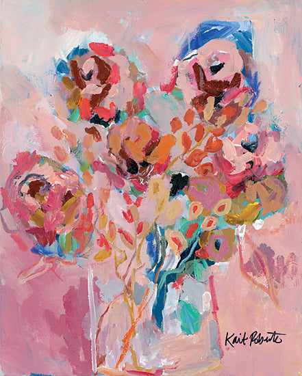 Kait Roberts KR810 - KR810 - Dream Blooms - 12x16 Abstract, Flowers, Rainbow Colors, Bouquet, Vase, Contemporary from Penny Lane