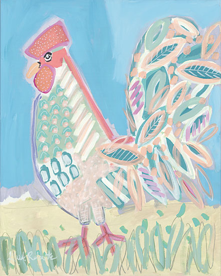 Kait Roberts KR822 - KR822 - Pastel Rooster - 12x16 Abstract, Rooster, Bird, Farm Animal from Penny Lane