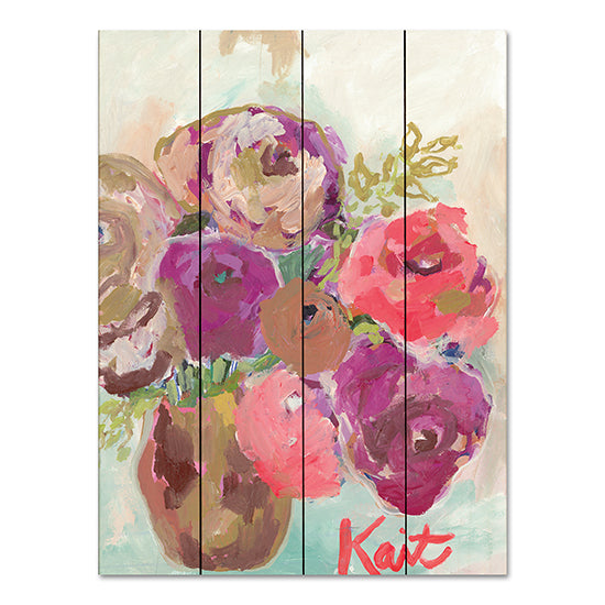 Kait Roberts KR833PAL - KR833PAL - Heart Healing Flowers - 12x16 Abstract, Flowers, Bouquet, Vase, Earth Tone Colors, Contemporary from Penny Lane