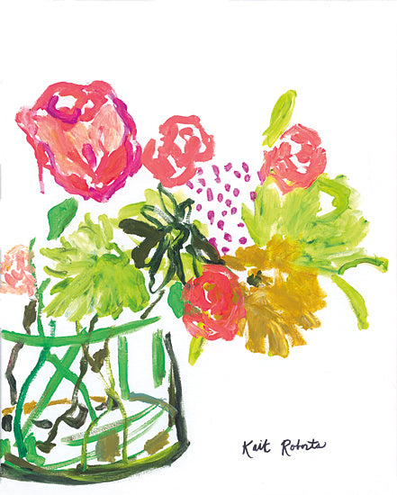 Kait Roberts KR840 - KR840 - Once Upon a Dream - 12x16 Abstract, Flowers, Vase, Green, Contemporary, Bouquet from Penny Lane