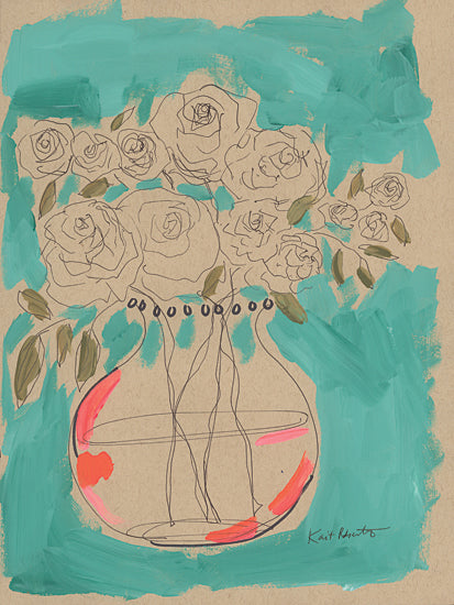 Kait Roberts KR857 - KR857 - Abstract Roses I    - 12x16 Abstract, Roses, Bouquet, Drawing Print, Contemporary from Penny Lane