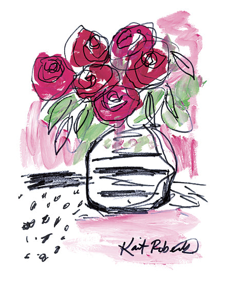 Kait Roberts KR892 - KR892 - Amelia Bedilia - 12x16 Abstract, Flowers, Roses, Red Roses, Bouquet from Penny Lane