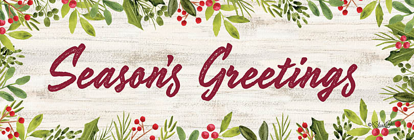 Kate Sherrill KS149A - KS149A - Season's Greetings    - 36x12 Seasons' Greetings, Christmas, Holidays, Berries, Greenery, Signs from Penny Lane