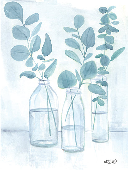 Kate Sherrill KS164 - KS164 - Stay Awhile - 12x16 Plant, Leaves, Glass Vase, Greenery, Eucalyptus from Penny Lane