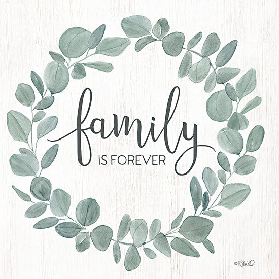Kate Sherrill KS171 - KS171 - Family Forever Eucalyptus Wreath - 12x12 Eucalyptus, Wreath, Family Forever, Family, Sign from Penny Lane