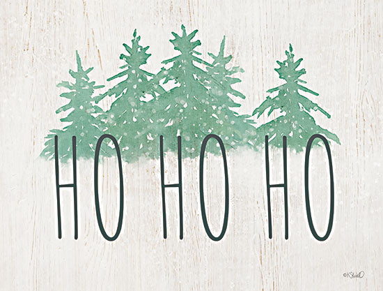 Kate Sherrill KS268 - KS268 - Ho Ho Ho Trees - 16x12 Christmas, Holidays, Trees, Pine Trees, Christmas Trees, Abstract, Ho Ho Ho, Typography, Signs, Textual Art, Winter from Penny Lane