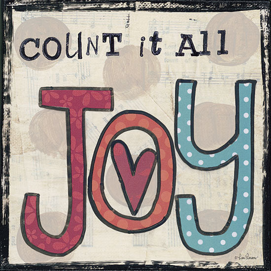 Lisa Larson LAR327 - Count It All Joy - Joy, Heart, Signs, Typography from Penny Lane Publishing