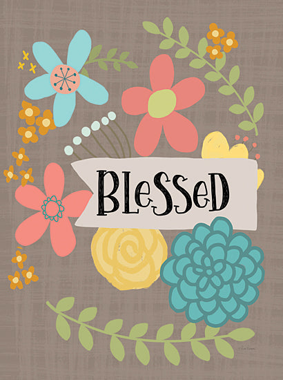 Lisa Larson LAR423 - LAR423 - Blessed - 12x16 Blessed, Flowers, Greenery, Signs from Penny Lane