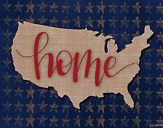 Lisa larson LAR445 - LAR445 - USA Home - 16x12 USA Home, Home, America, Map, Stars, Patriotic, Americana, Signs from Penny Lane